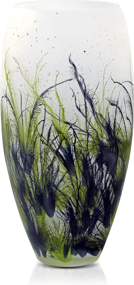 Terroso - Geblazen Vaas Nature, Glas Marmer, Hand Geschilderd, Hoogte 38 cm