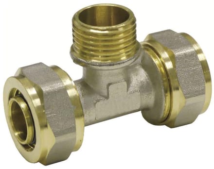 Schroefkoppeling T-stuk 20mm met buitendraad