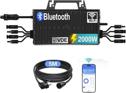 2000W Micro-omvormer voor Zonnepanelen met WiFi en Bluetooth - Waterdicht IP67