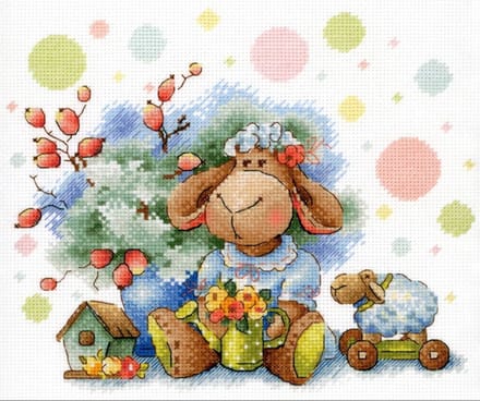 Borduurpakket - Curly Sheep - Krullerig Schaap - MP-STUDIA