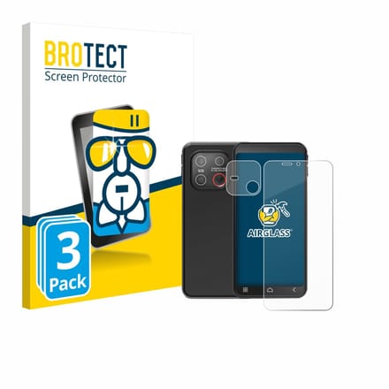 Screenprotector 3 Stuks voor Emporia Smart ME7 (Voor+Camera) Beschermglas transparant