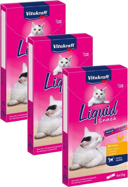 Vitakraft Cat Liquid Snack - Kattensnack - Kip - 3 x 6 st