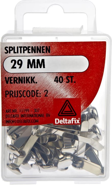 Splitpen. Vernikkeld. 29 mm. din 94. Deltafix. 40 stuks.