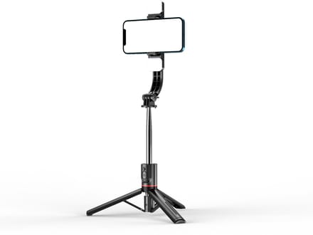 Gadgetking - Selfie Stick L13D - voor Smartphone - Met Lamp - voor iPhone 16 (Pro), iPhone 15 (Pro) iPhone 14 (Pro) iPhone 13 (13 Pro/13 Pro Max) iPhone 12 (12 Mini/ 12 Pro/ 12 Pro Max), iPhone 17, 17 Pro.