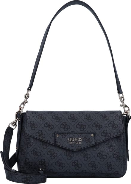 GUESS Schoudertas Eco Brenton Flap Shoulder Bag Coal Logo Donkerblauw