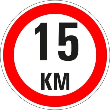 Maximaal 15 km bord - kunststof - A1 150 mm