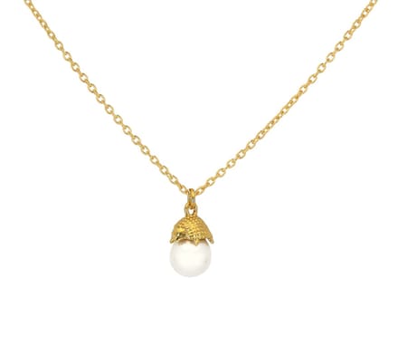 ARLIZI 2304 Ketting egel en parel hanger - verguld - 44 cm