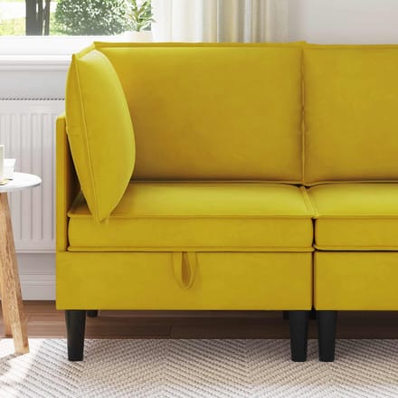 vidaXL - Sofa - met - opslag - Geel - Fluweel