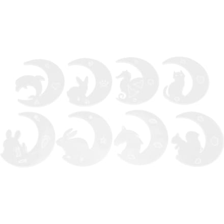 8 Pcs Moule Lune en Silicone Miroir DIY Résine Époxy Coulée Colle Cristal Faon Chat Lapin Dauphin white