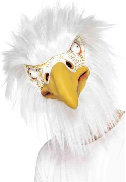 Smiffys Verkleedmasker adelaar vogel met haar - volwassenen - compleet - realistisch