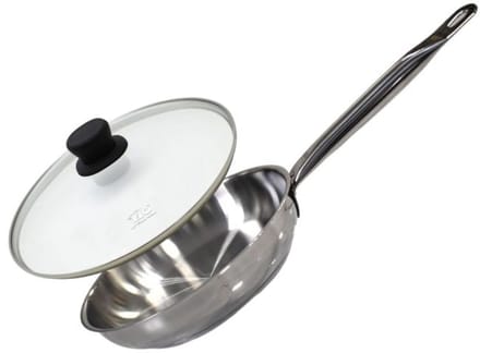 Koekenpan 28 cm van 18/10 roestvrij staal met deksel Elo Profi Therm