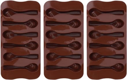 3-delige Chocoladelepelvorm voor Doe-het-zelf Chocolade, Cupcakes en Bakprojecten, Non-stick Siliconen Keukengereedschap