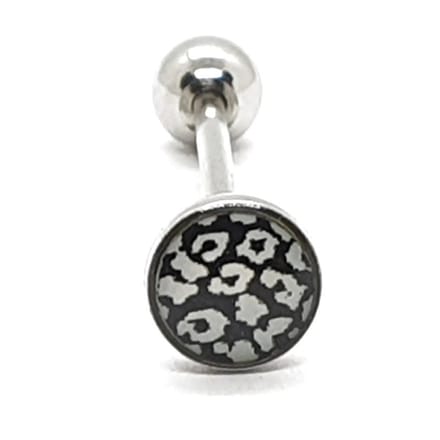 Tong Piercing - Panterprint Zwart/Wit