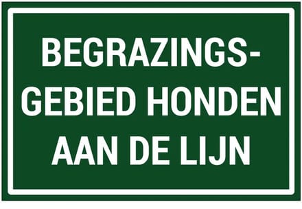Begrazingsgebied honden aan de lijn sticker | 30 x 20 cm