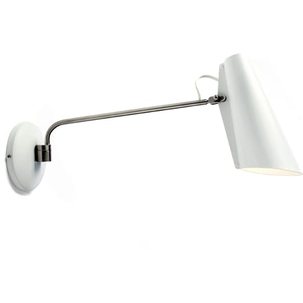 Northern wandlamp Birdy Swing, wit/staal