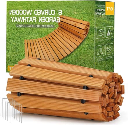 Houten Tuinpad - Loopbrug Buiten - Modder Overbruggen - Opvouwbaar Ontwerp - 17 Inch Breed - Ceder