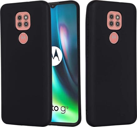 Silicone hoesje zwart Geschikt voor: Motorola Moto E7 plus