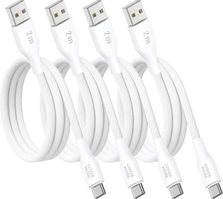 Usb kabel geschikt voor Samsung - 2 meter - 4 stuks - Laadkabel - Oplaadkabel - Wit
