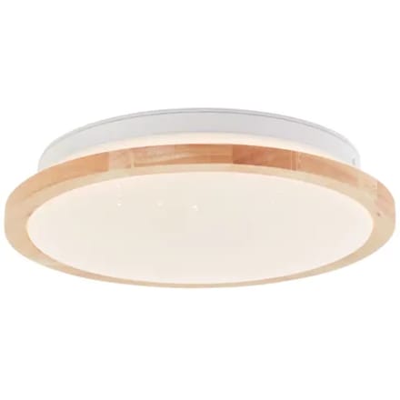 Brilliant Plafondlamp Badkamer Farica Starry Hout ⌀28cm 12w