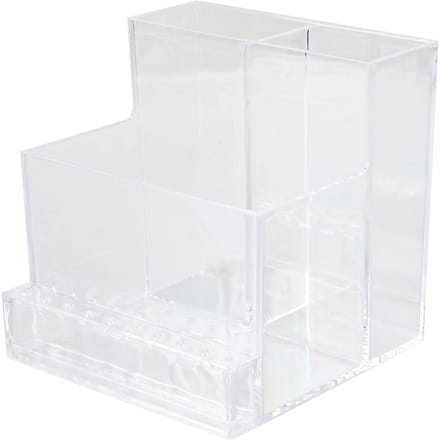 Make-up Kwasten Opbergdoos Helder Plastic Compartiment Design Multifunctionele Cosmetische Kwasten Houder white