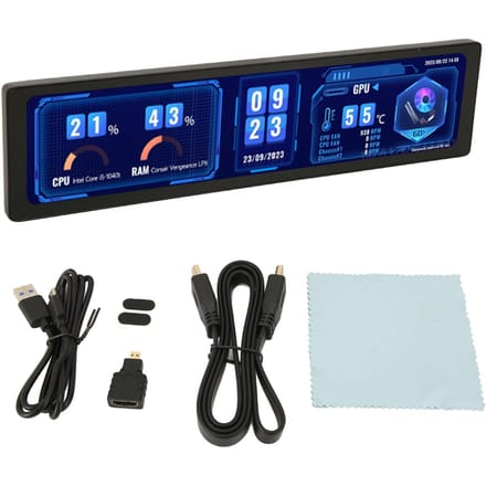 11.9 Inch IPS-scherm 320x1480 HD Multimedia Interface Zinklegering Behuizing Zijmonitor met Luidspreker