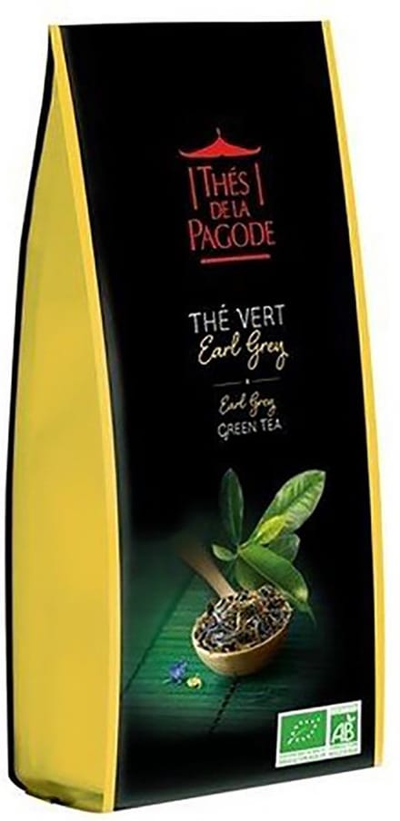 Thés de la Pagode – Groene thee Earl Grey - Losse Thee - Biologische thee  (100 gram)