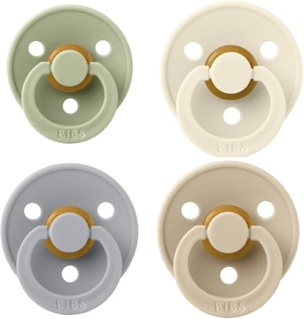 Bibs fopspeen 0-6 maanden Set 4 stuks Cloud,Vanilla,Sage en ivory Maat 1