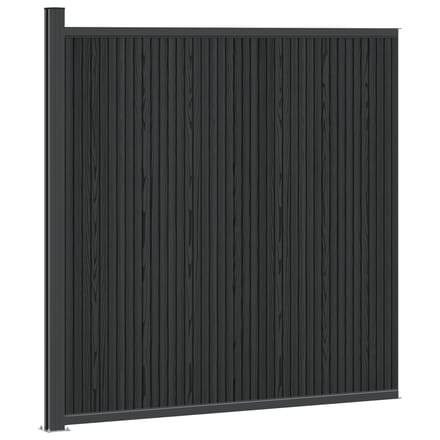 vidaXL - Hekpaneel - WPC - en - Aluminium - Zwart