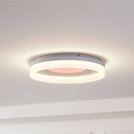 Lucande Slimme plafondlamp Squillo wit Tuya RGBW CCT