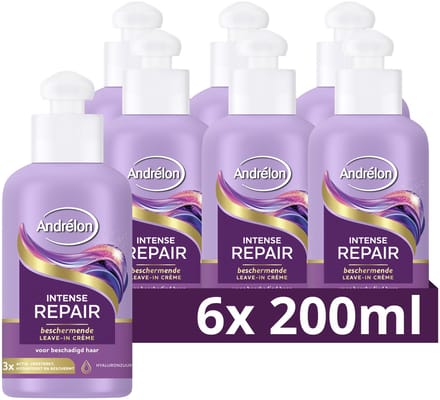 Andrélon - Leave-in Haarcrème - Intense Repair - 6 x 200 ml