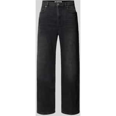 High waist baggy jeans met labelpatch