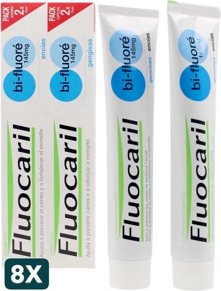 8 x Fluocaril - Tandpasta - Met Fluoride - 2 Tubes - 75 ml