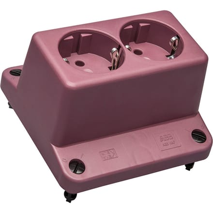 ABB 3640 Dubbele Schuko Socket Afdekking Rood Gerecycled - 1SPA007130F9240 - E3YER