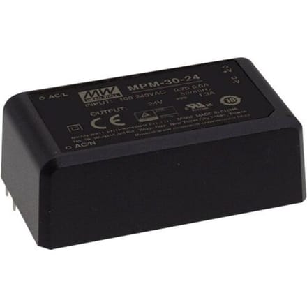 MEAN WELL MPM-30-24ST AC/DC-printnetvoeding 24 V/DC 1.3 A