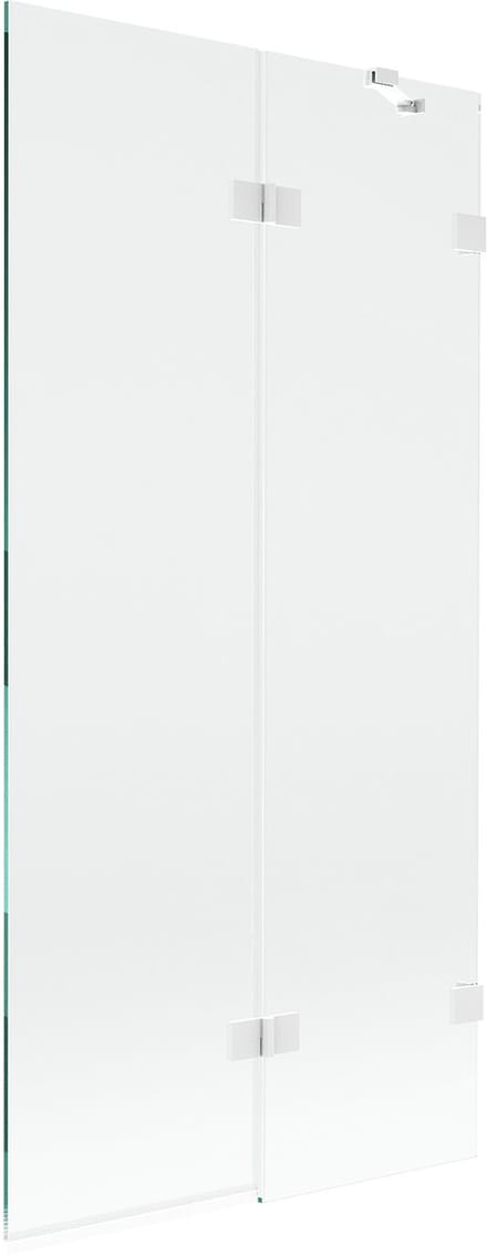 Mexen Lunar badscheidingswand 2-delig rechts 90 x 150 , transparant, wit - 897-090-100-20-00-P
