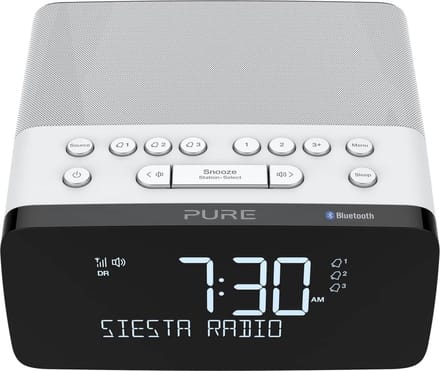 Bluetooth wekker met oplaadpad DAB/DAB+ FM Bluetooth USB wit - Draadloos mobiele telefoon oplaadstation