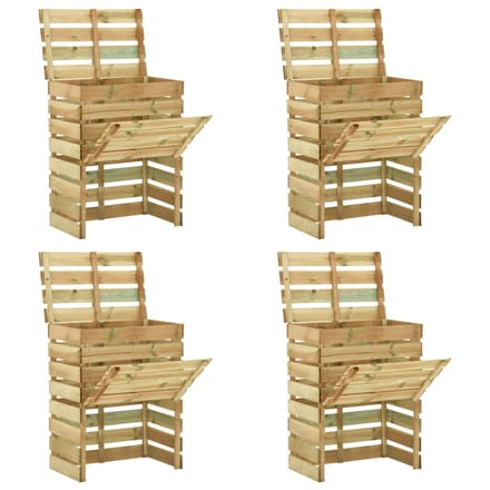 vidaXL - Tuincompostbakken - 4 - st - 80x50x100 - cm - geïmpregneerd - grenenhout