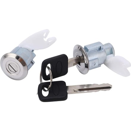 Deurslotset DL54 Metalen Voorcilinderhuis Montage Set Vervanging voor Ford E-150 Econoline 1992-1996 white