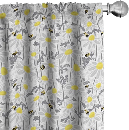 Gele Voorhangen – 2x75x245 cm – Microvezel, Roedezak