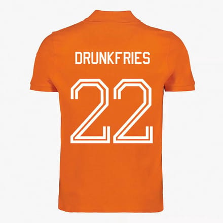 Oranje WK-EK Polo Shirt – Drunkfries L