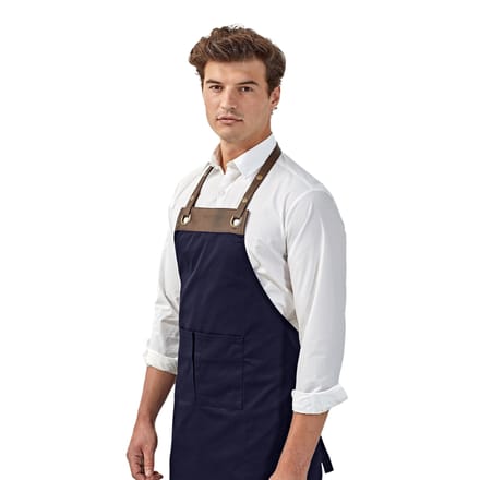 Premier Espresso Slabbetje Schort (Marine / Bruin)