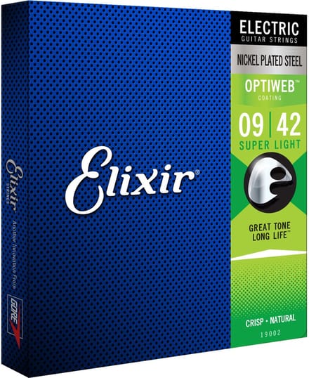 Elixir Super Light - Elektrische Gitaarsnaren - 09-42 - Optiweb Coating - Nickel Plated Steel