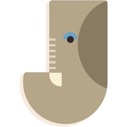 DJECO houten letter designed animal J