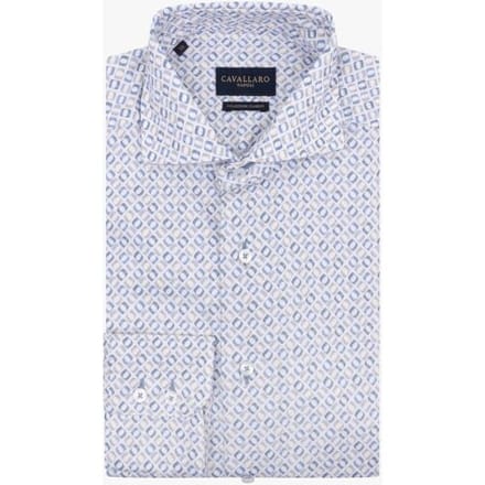 Cavallaro Napoli Overhemd Midoti Graphic Fantasy Pattern Greyblue-Kitt / male