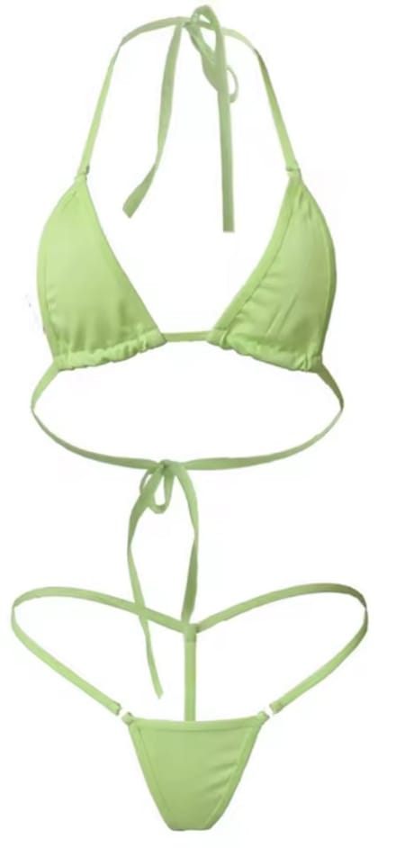 Groene Micro Bikini - Mini bikini - Sexy bikini - Lichtgroene mini bikini - Badmode - Sexy bikini - Sexy G-String en Thong - 18+ bikini - Strand - Bimbo - CHPN