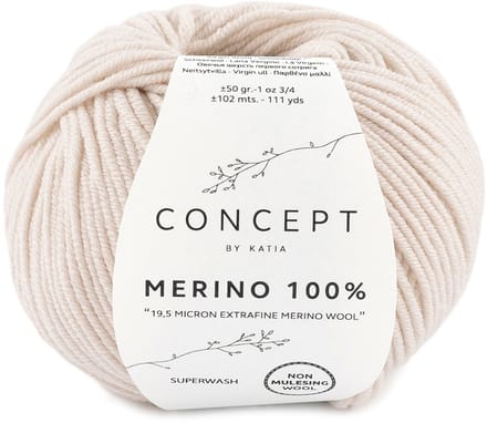 Katia Concept Merino 100% - 500 zeer lichtbeige - Wol Garen