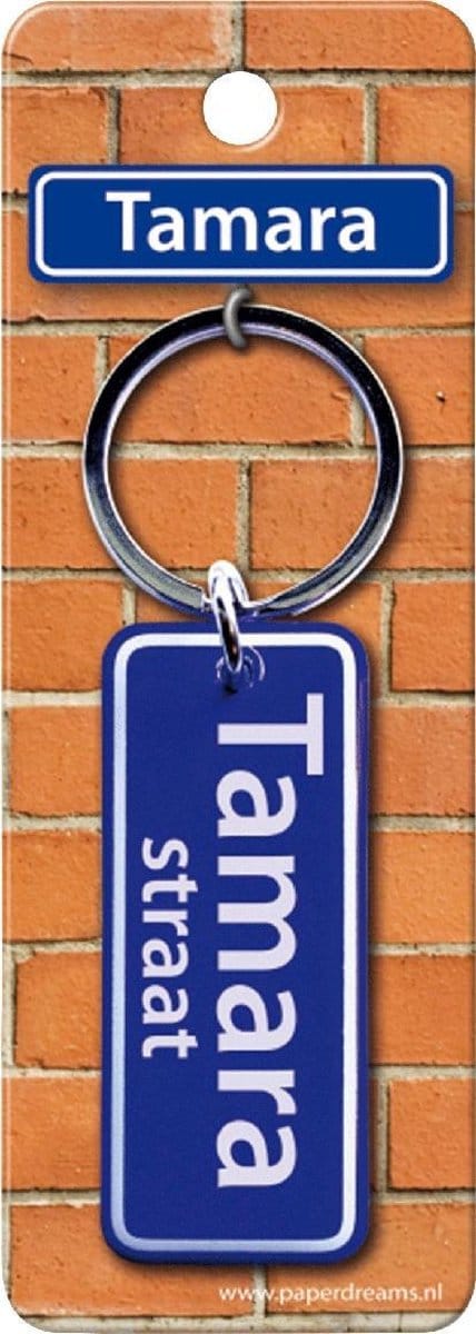 Paper Dreams Sleutelhanger Straatnaam: Tamara 9 X 3 Cm Blauw