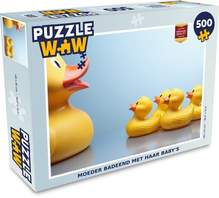 Puzzel Badeenden - Geel - Blauw - Legpuzzel - Puzzel 500 stukjes