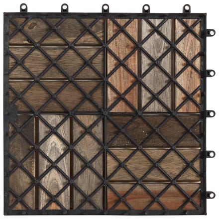 vidaXL - Terras - Tegel - 10 - st - Grijs - 30 - x - 30 - cm - Acaciahout