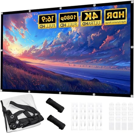 Projectiescherm - Beamer scherm - Thuisbioscoop creëren - Kreukvrij HD beeld - 120 inch - Wit